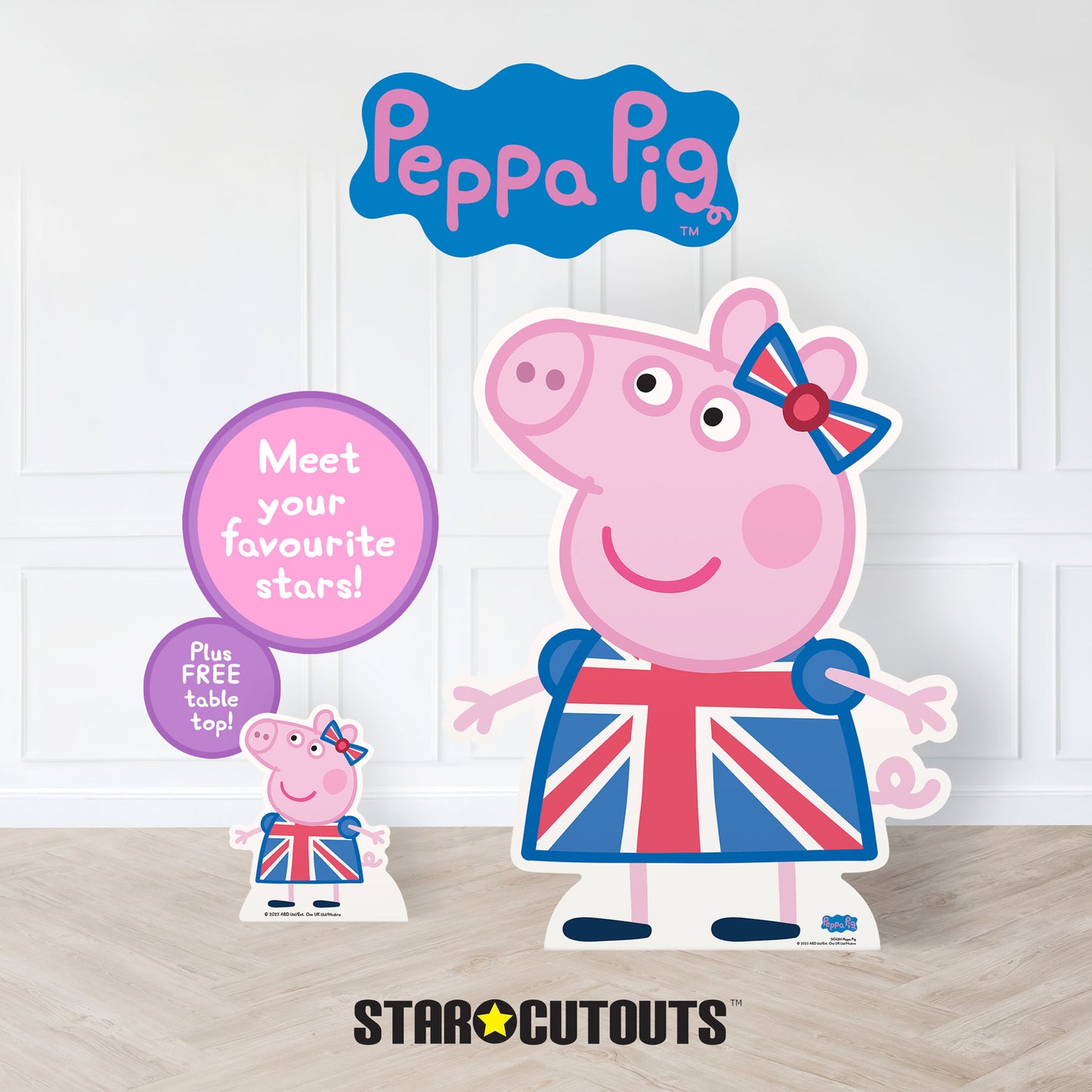 SC4241 Peppa Pig Union Jack Cardboard Cut Out Height 90cm