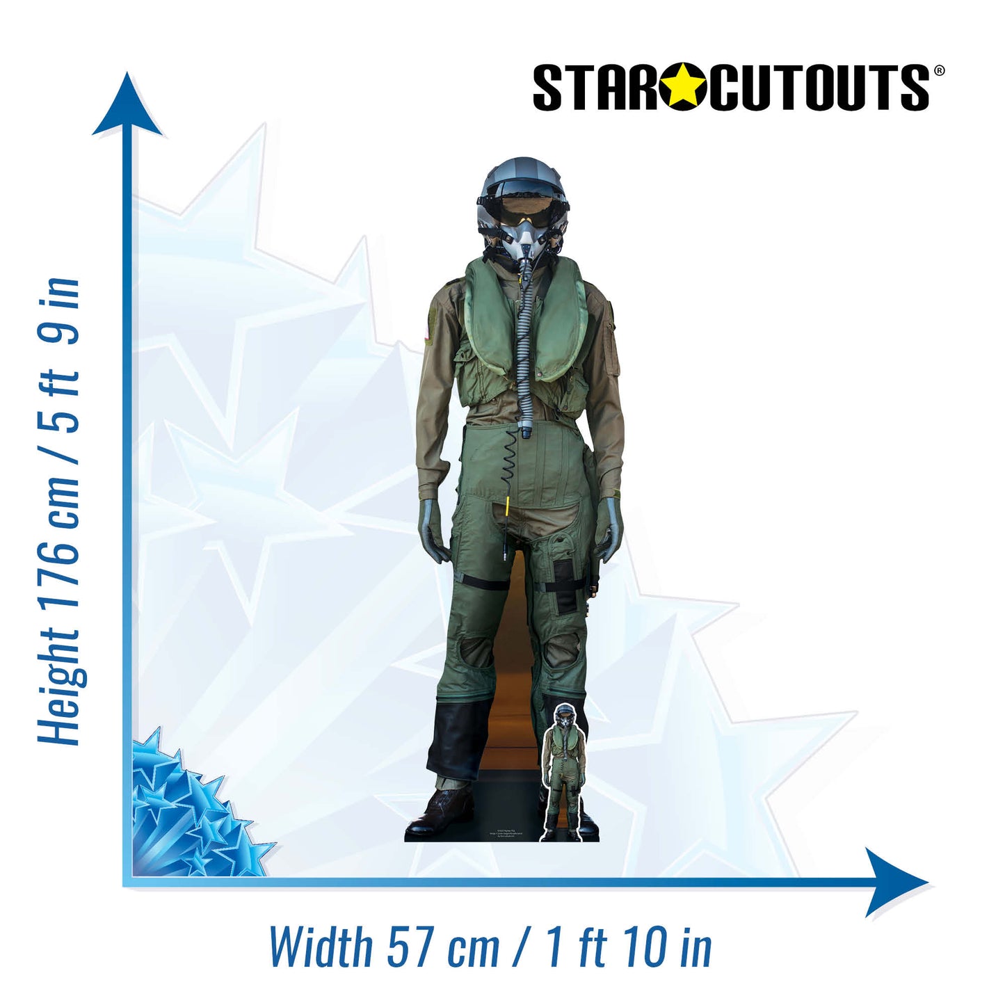 SC4257 Fighter Pilot Cardboard Cut Out Height 176cm