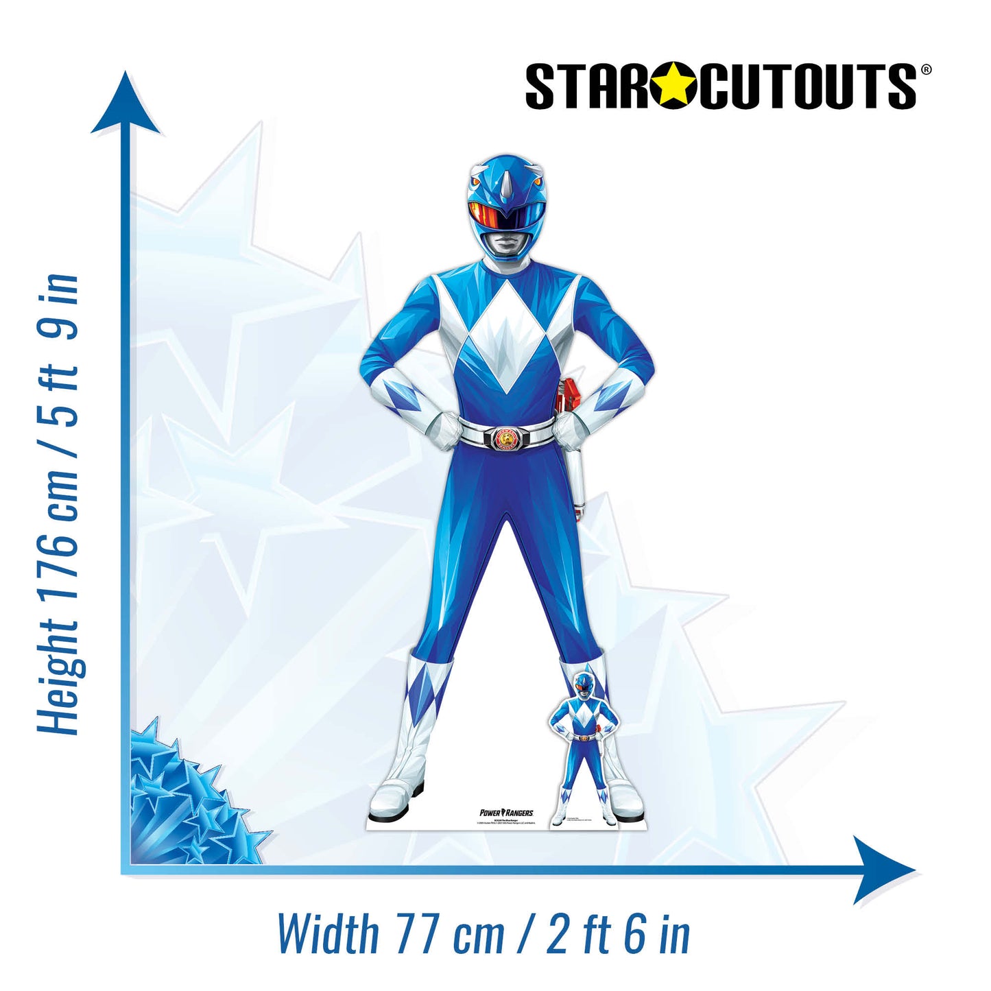 SC4259 Blue Power Ranger Cardboard Cut Out Height 176cm