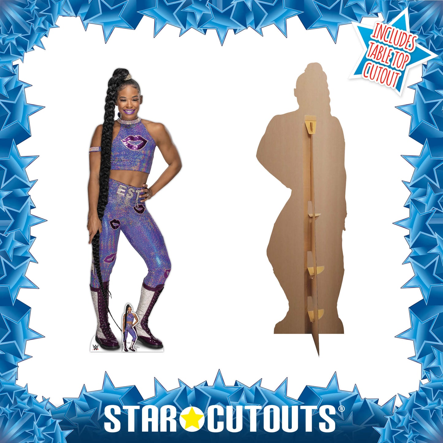 SC4266 Bianca Belair Purple Outfit WWE Cardboard Cut Out Height 178cm