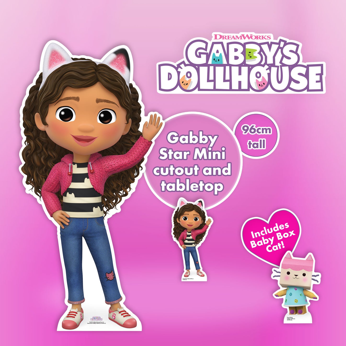 SC4274 Gabby Waving Gabby's Dollhouse Star Mini Cardboard Cut Out Height 96cm