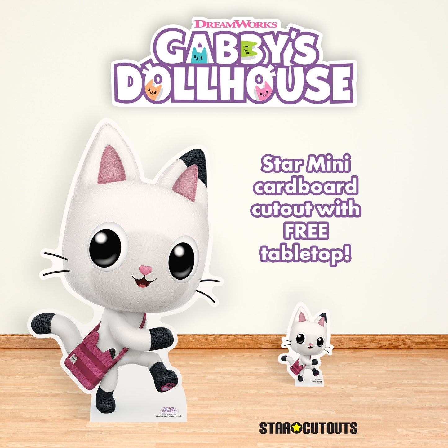 SC4276 Pandy Gabby's Dollhouse Star Mini Cardboard Cut Out Height 74cm