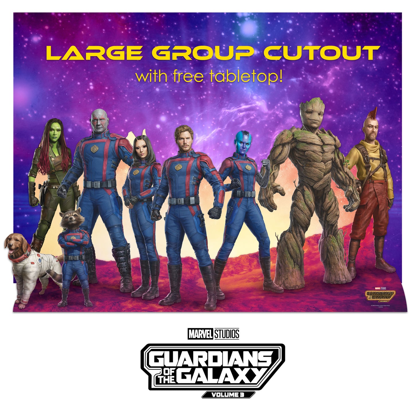 SC4280 Guardians Group Guardians of the Galaxy Three Marvel Cardboard Cut Out With Mini Height 92cm