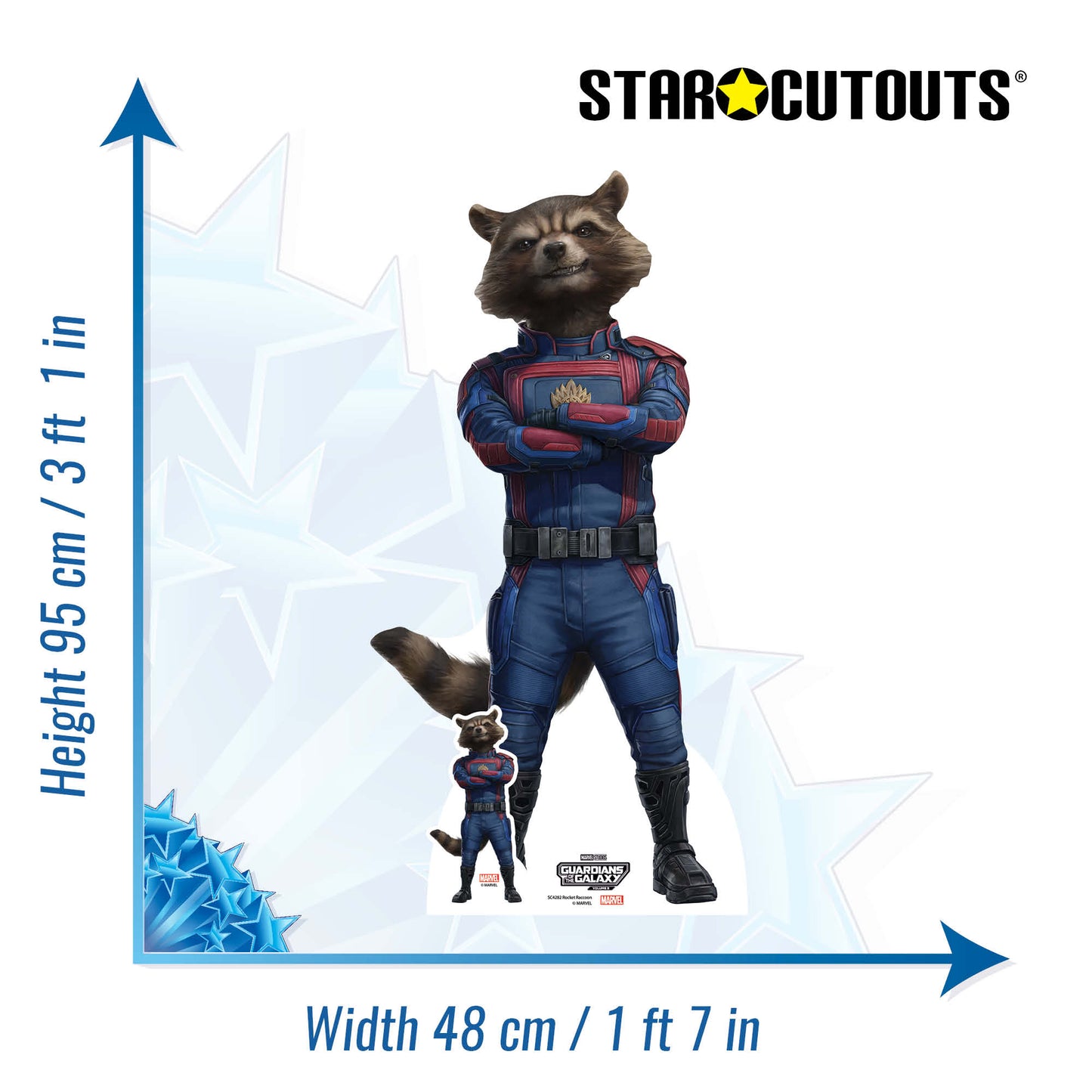 SC4282 Rocket Raccoon Guardians of the Galaxy Three Marvel Lifesize Cardboard Cut Out With Mini Height 95cm