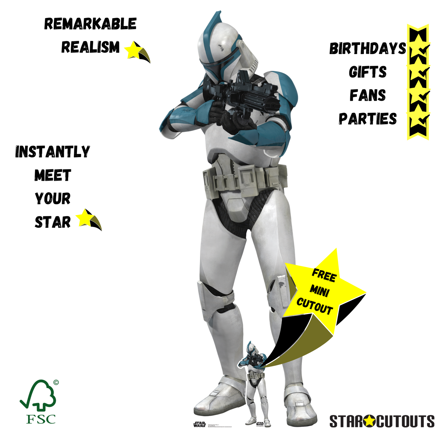 SC4284 Phase 1 Clone Trooper Star Wars Cardboard Cut Out Height 190cm