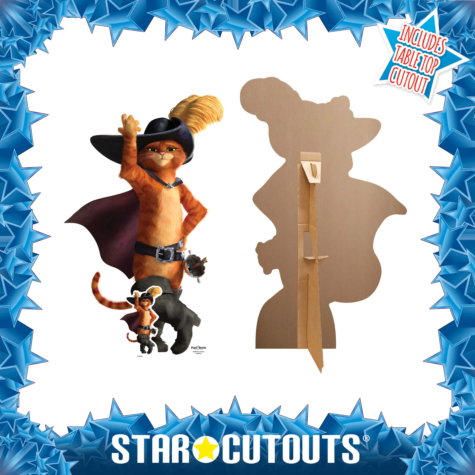 SC4285 Puss In Boots pose Ole Star Mini Cardboard Cut Out Height