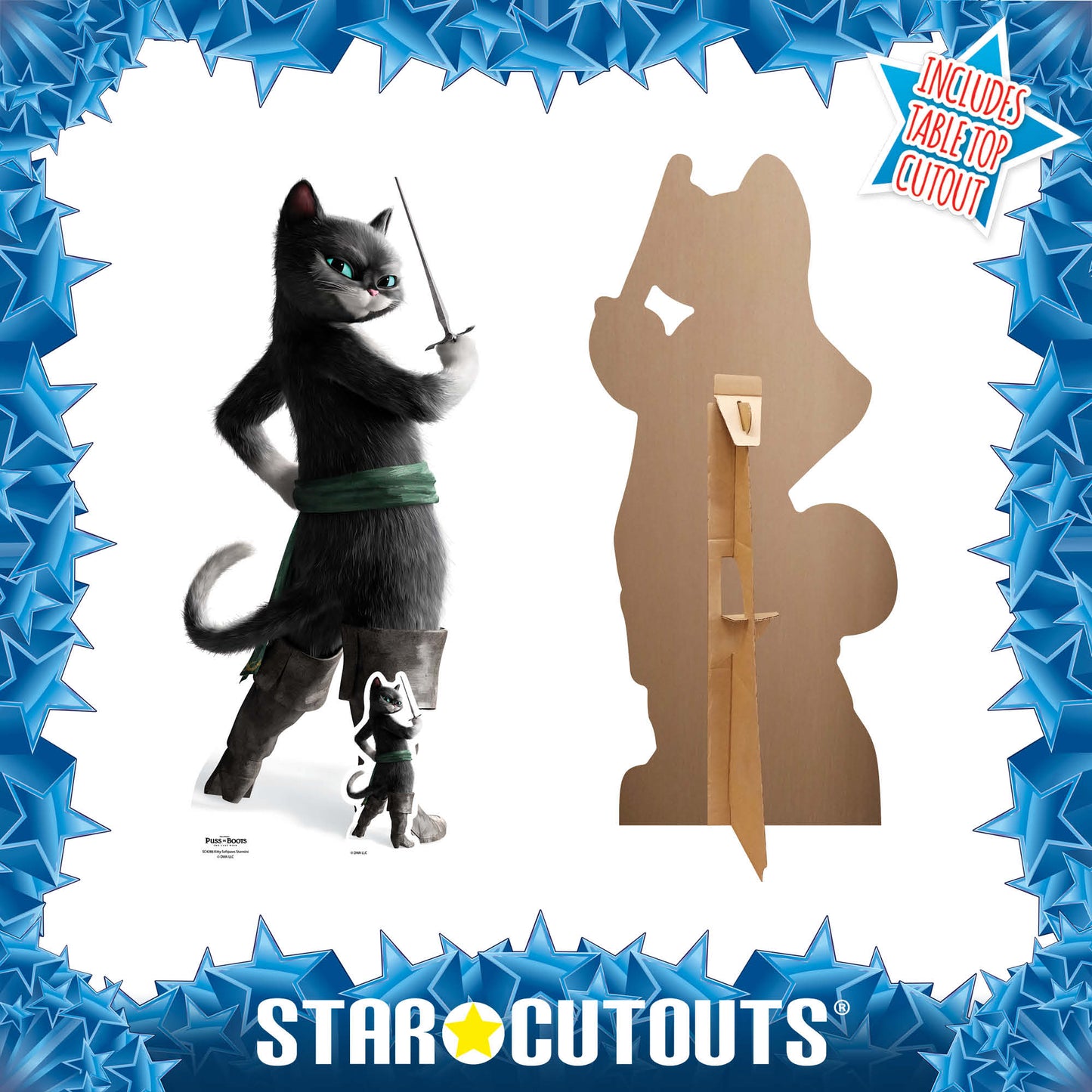 SC4286 Kitty Soft Paws Puss in Boots Star Mini Cardboard Cut Out Height 89cm