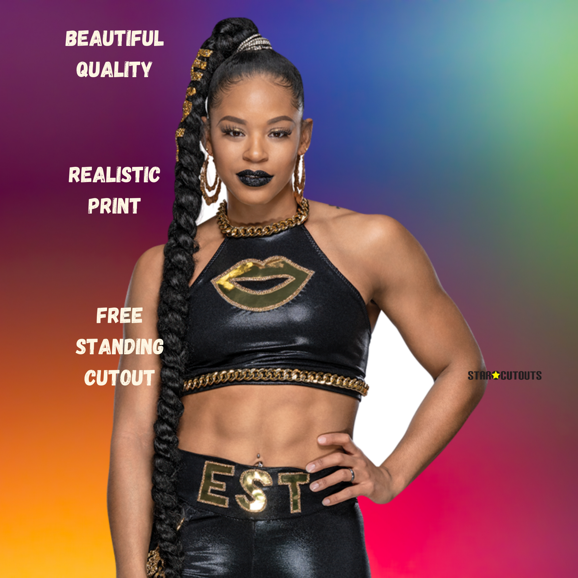 Bianca Belair Black Outfit EST WWE – Star Cutouts