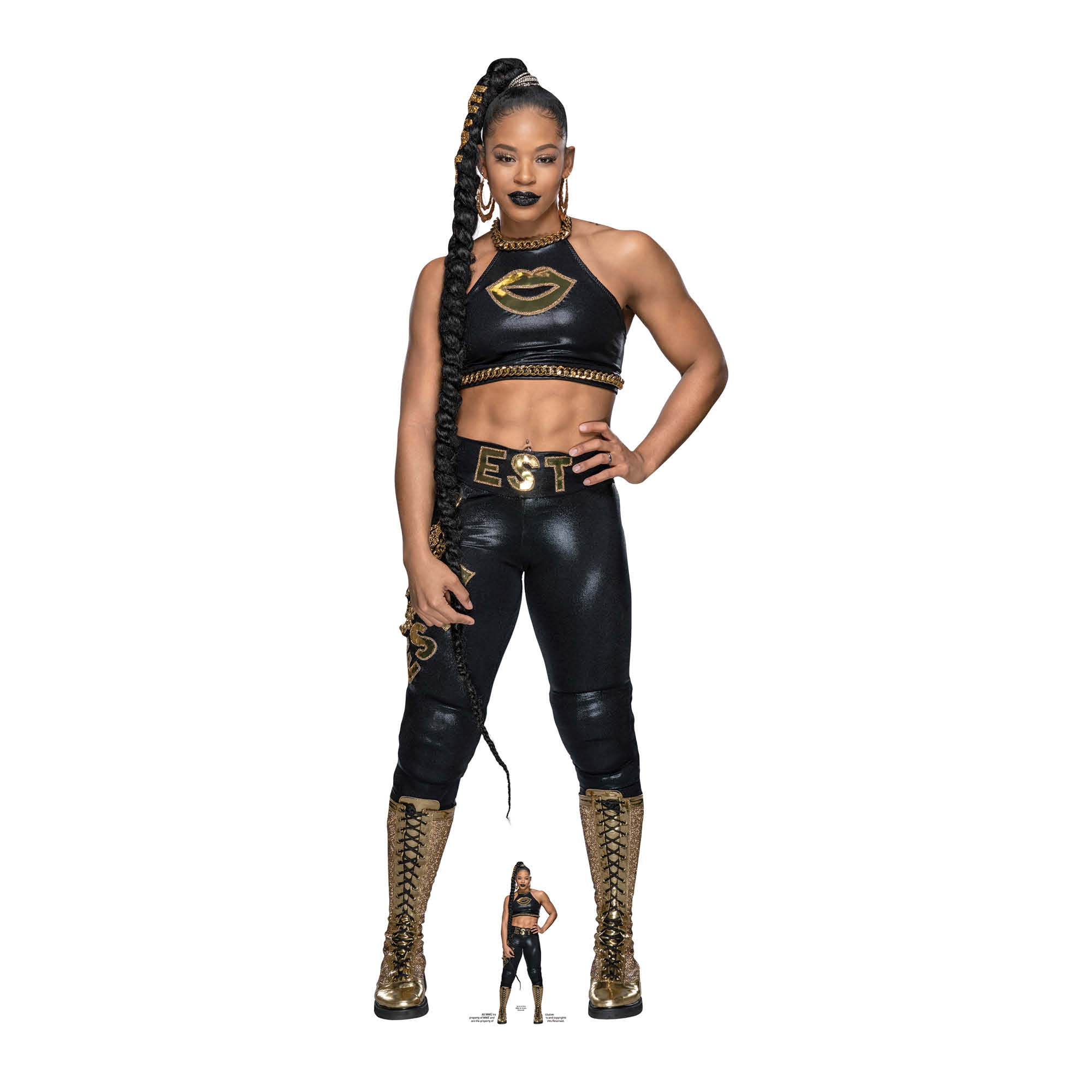 Bianca Belair Black Outfit EST WWE – Star Cutouts