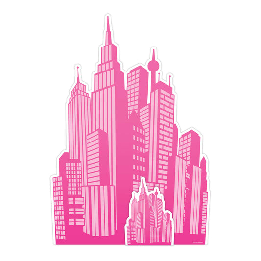 SC4319 Pink City Printed Silhouette Cardboard Cut Out Height 133cm