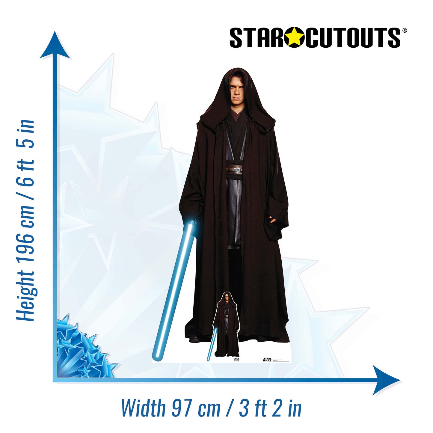 SC4381 Anakin Skywalker Hayden ChristensenStar Wars Cardboard Cut Out Height 196cm