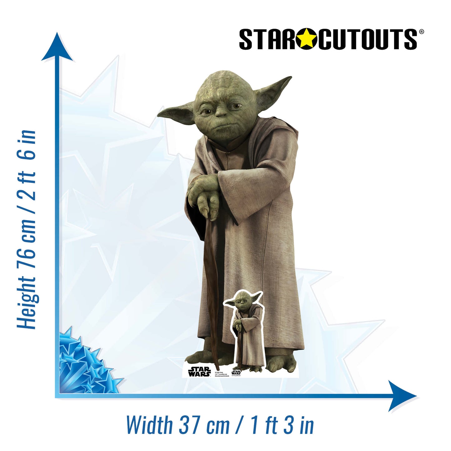 SC4382 Yoda Star Wars Force Cardboard Cut Out Height 76cm