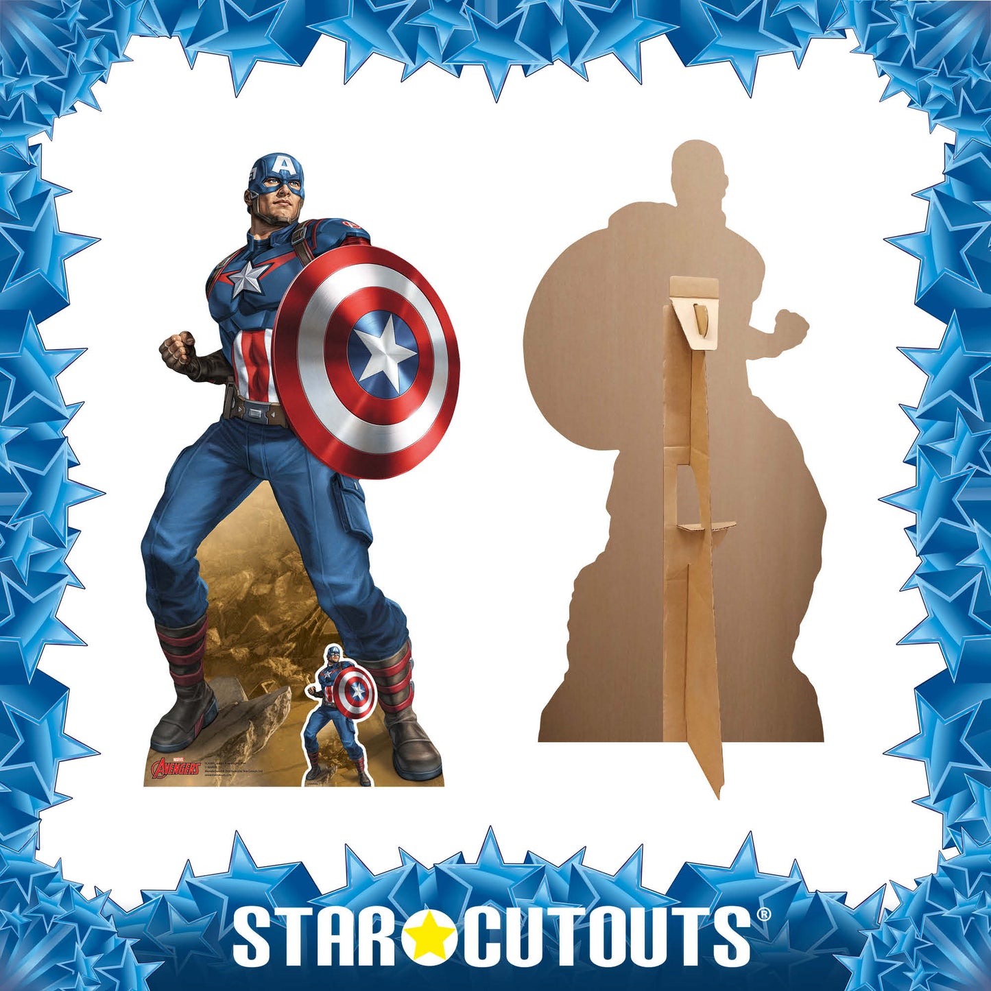 SC4384 Captain America Star Mini Cardboard Cut Out Height 92cm