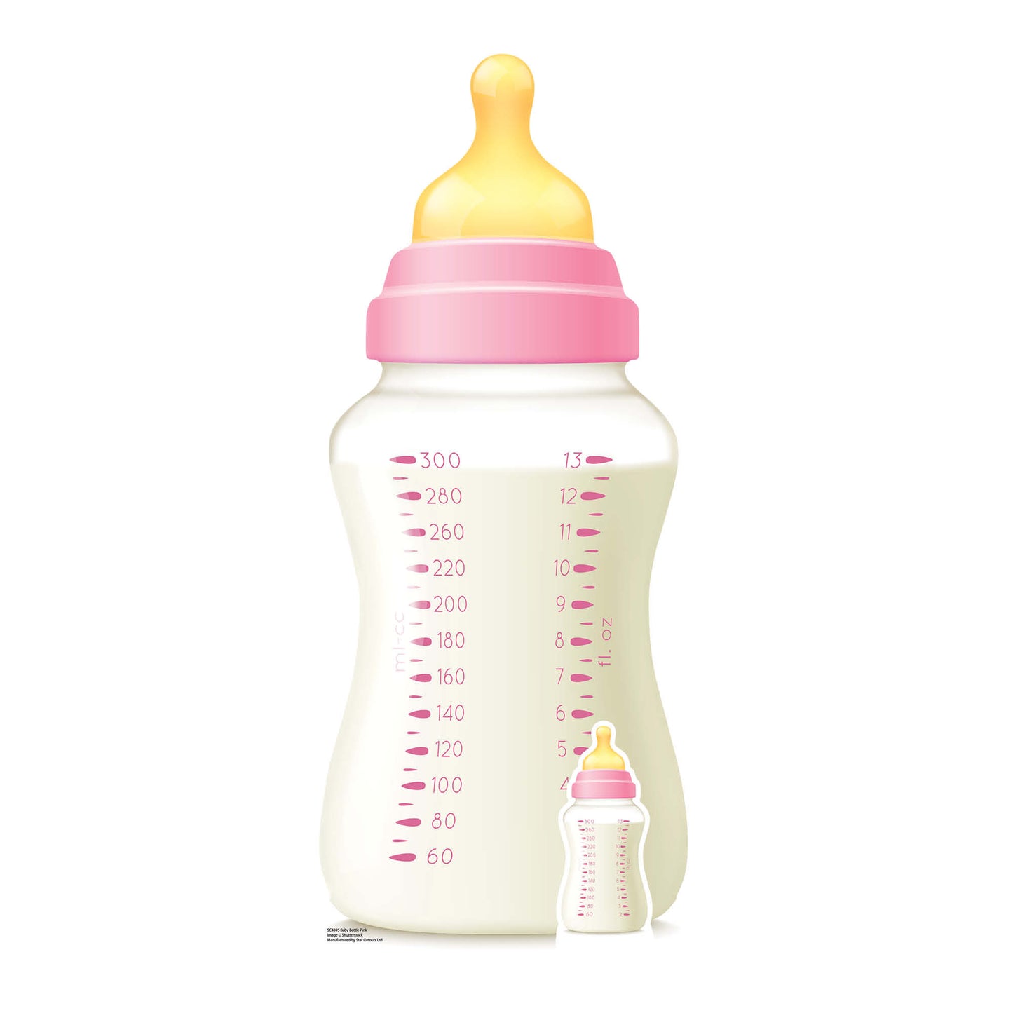 SC4395 Baby Bottle Pink Star Mini Cardboard Cut Out Height 91cm