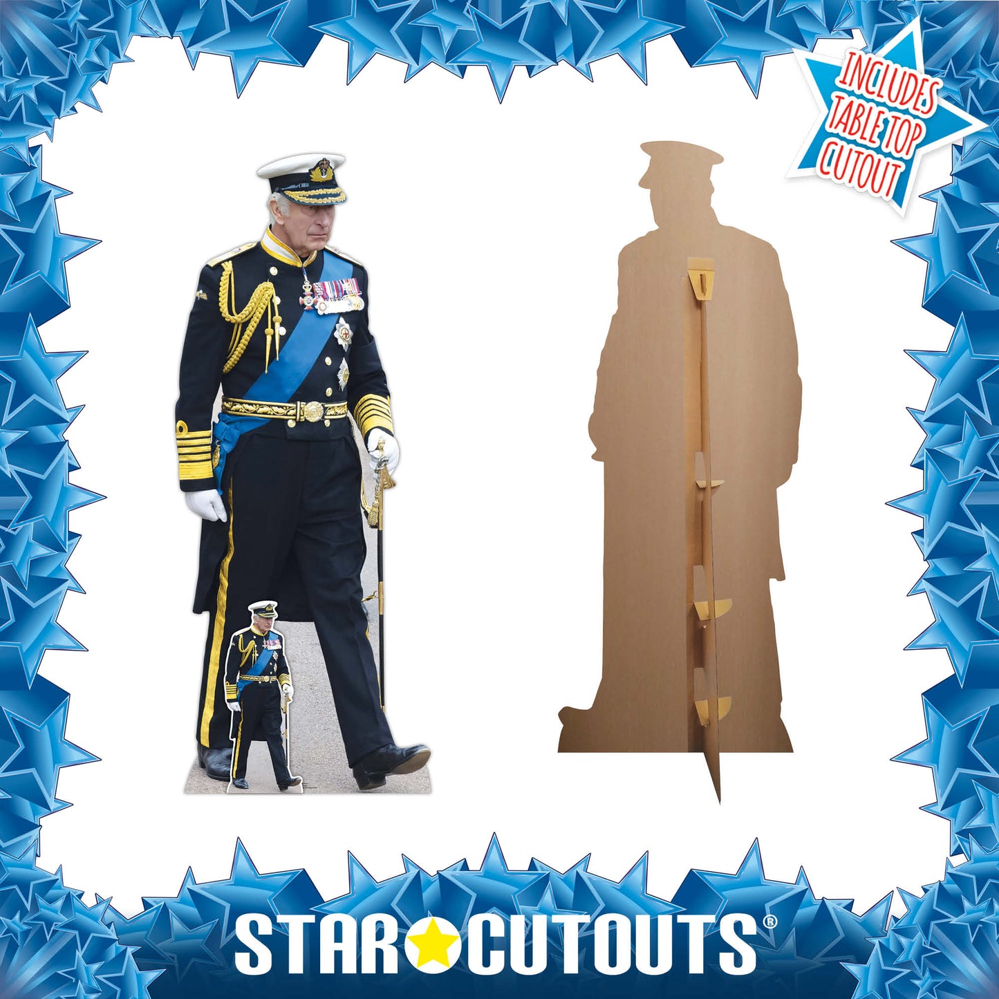 SC4410 King Charles Marching Royal Uniform Cardboard Cut Out Height 182cm