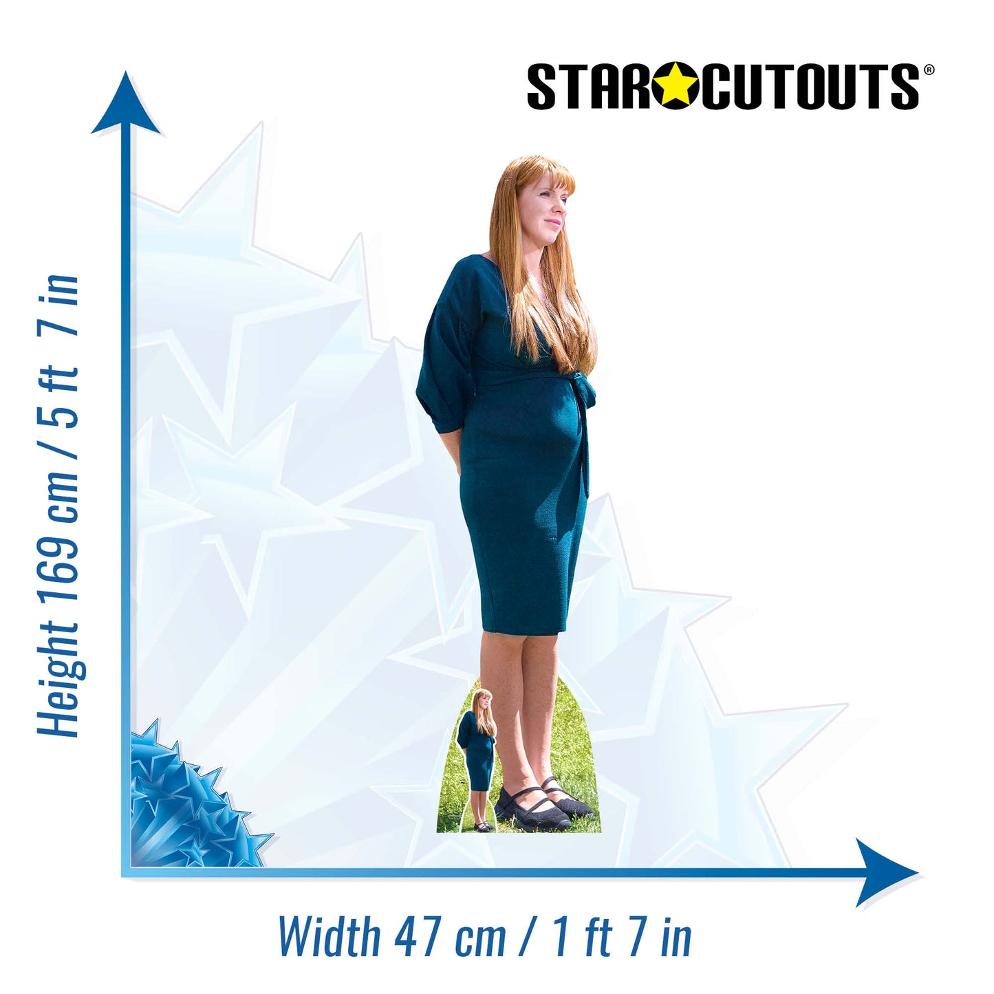 SC4473 Angela Rayner Green Dress Cardboard Cut Out Height 169cm