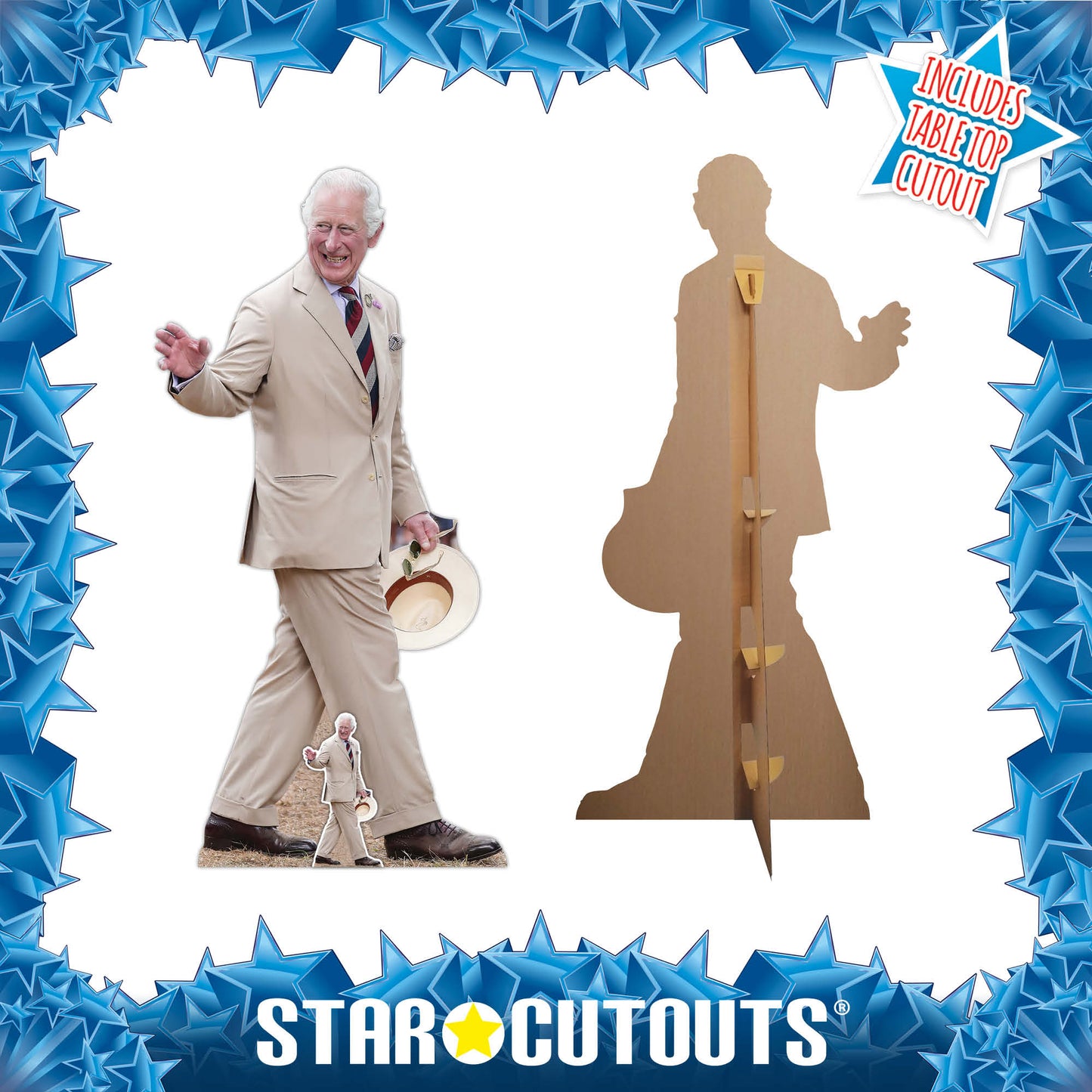 SC4475 King Charles Beige Suit Cardboard Cut Out Height 179cm