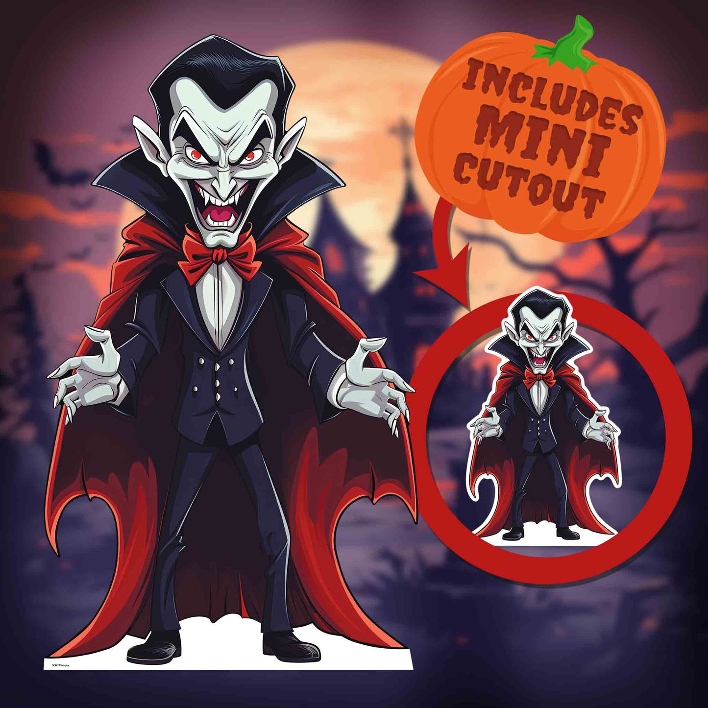 SC4477 Cartoon Vampire Cardboard Cut Out Height 152cm