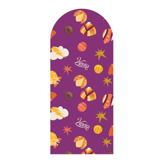 SC4493 Wonka Purple Sweets & Stars Backdrop Single Cardboard Cut Out Height 185cm