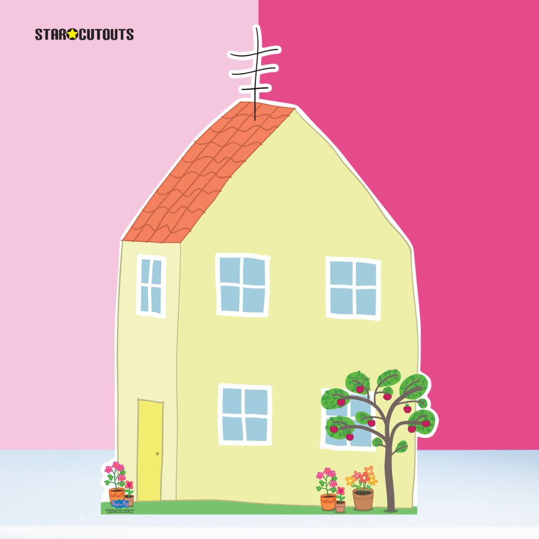 SC4498 Peppa Pig House with Apple Tree Cardboard Cut Out Height 133cm