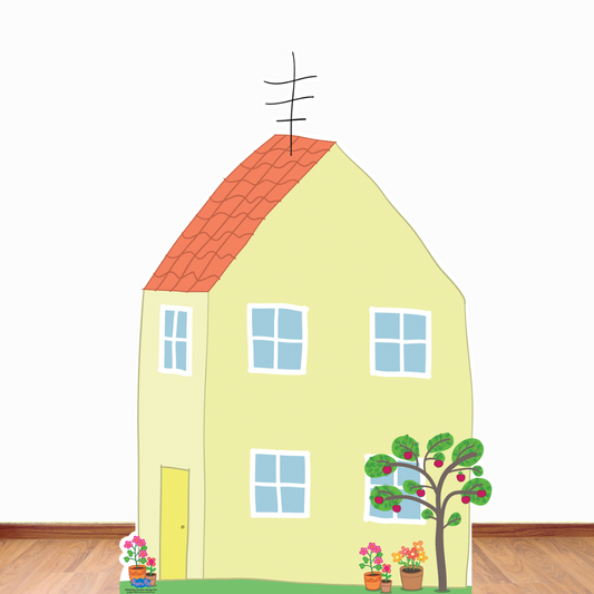 SC4498 Peppa Pig House with Apple Tree Cardboard Cut Out Height 133cm