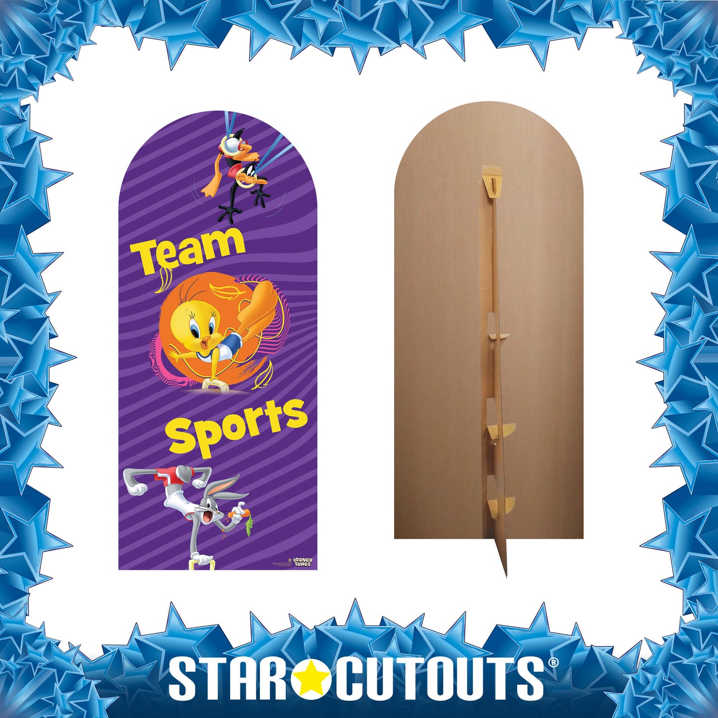 SC4504 Looney Tunes Team Sports Backdrop Single Cardboard Cut Out Height 185cm