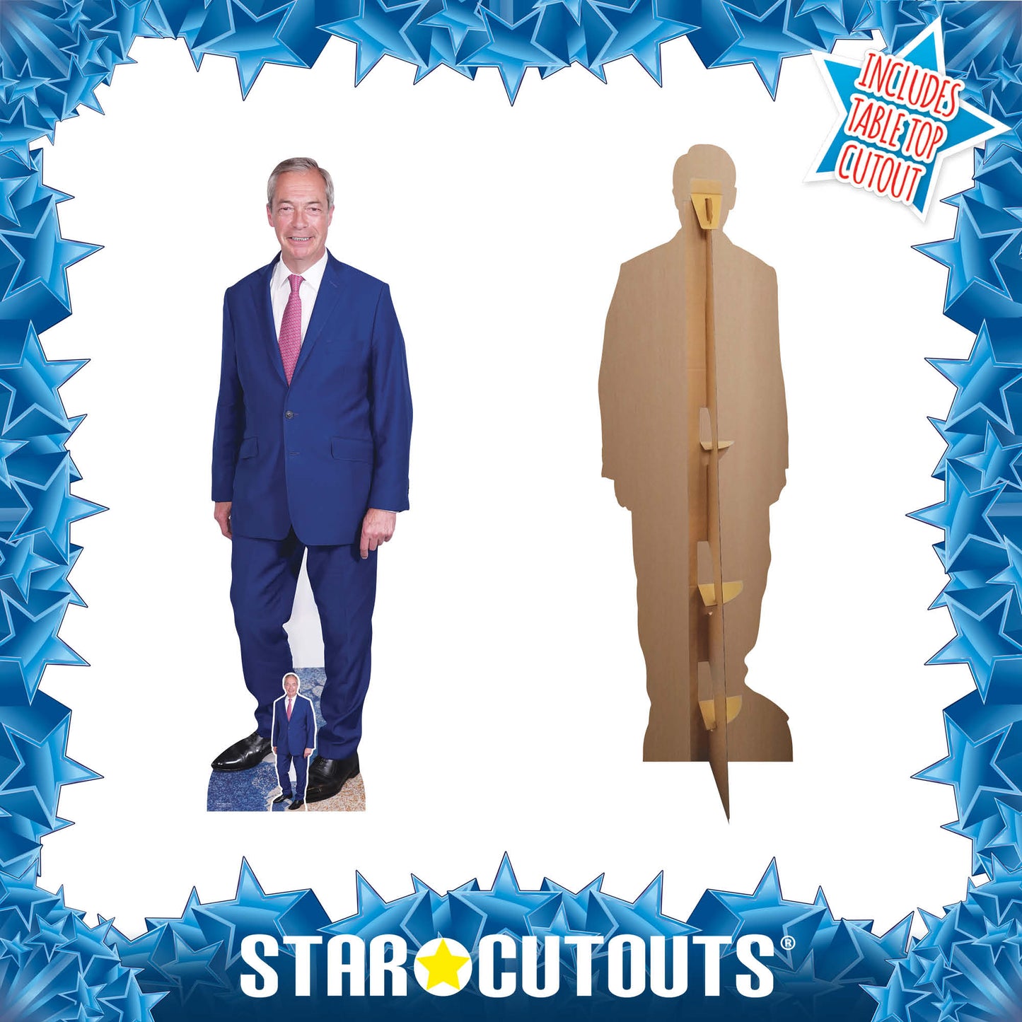 SC4511 Nigel Farage Pink Tie -  Cardboard Cut Out Height 183cm