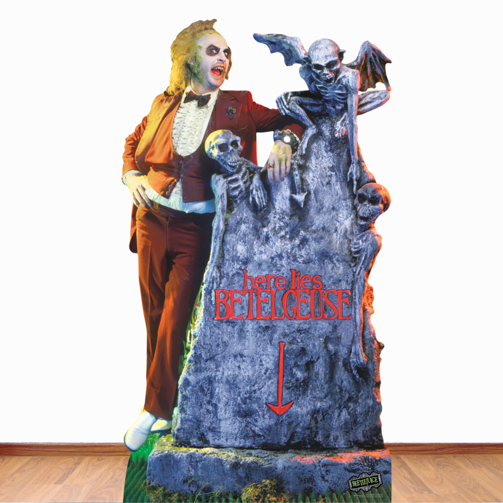 SC4512 Beetlejuice Michael Keaton with Tombstone  Cardboard Cut Out Height 182.00cm