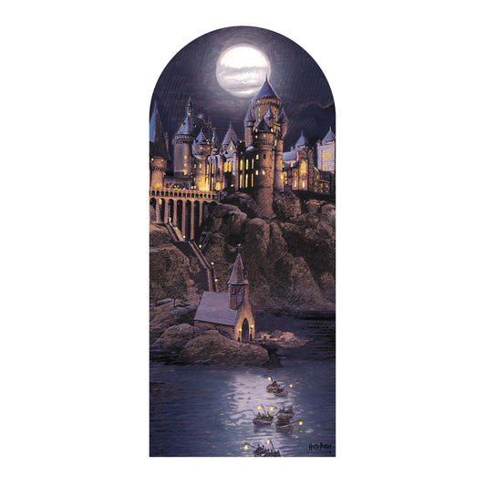 SC4521 Nighttime Hogwarts Backdrop Single - FSC Cardboard Cut Out Height 185cm