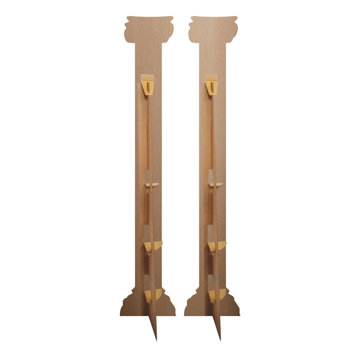 SC4531 Two Golden Roman Columns / Pillars  Cardboard Cut Out Height 196cm