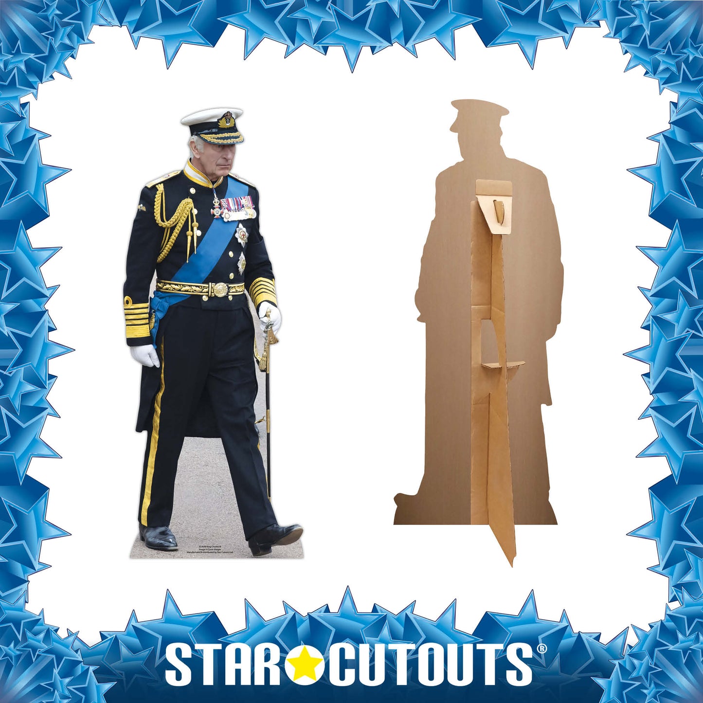 SC4648 King Charles Marching Star Mini Cardboard Cut Out Height 95cm