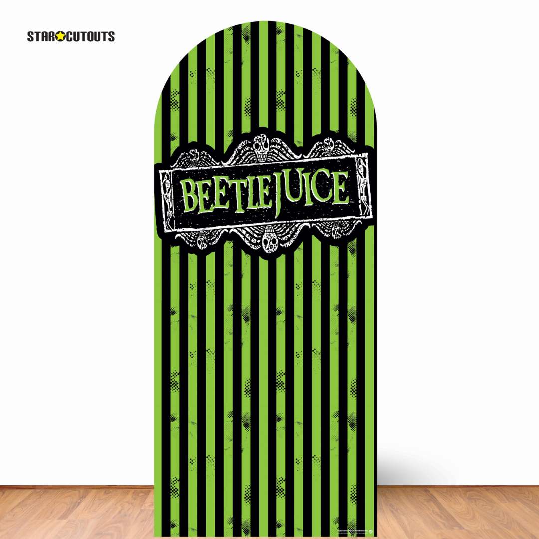 SC4661 Beetlejuice 1988 Green Backdrop  Cardboard Cut Out Height 185cm