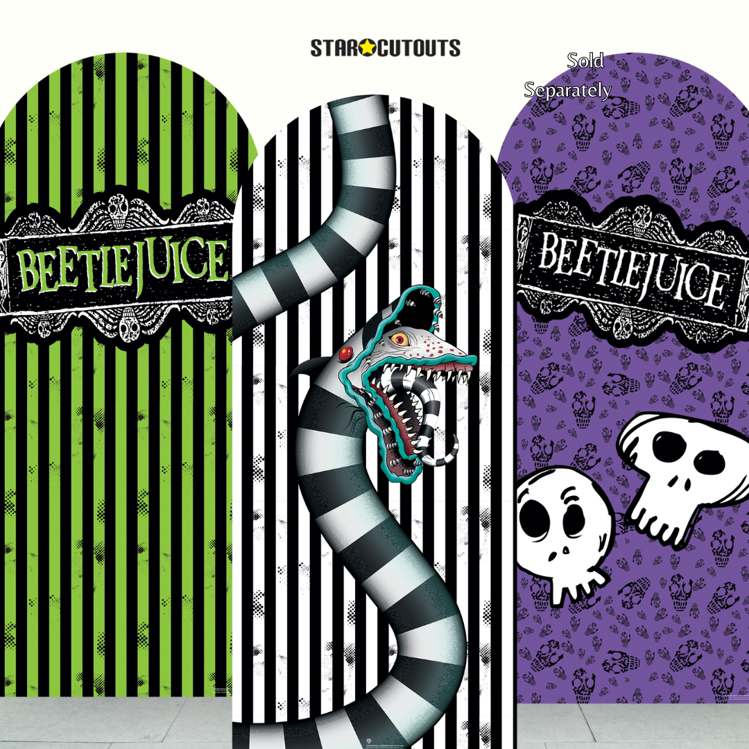 SC4661 Beetlejuice 1988 Green Backdrop  Cardboard Cut Out Height 185cm