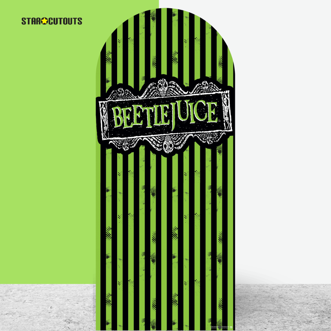 SC4661 Beetlejuice 1988 Green Backdrop  Cardboard Cut Out Height 185cm