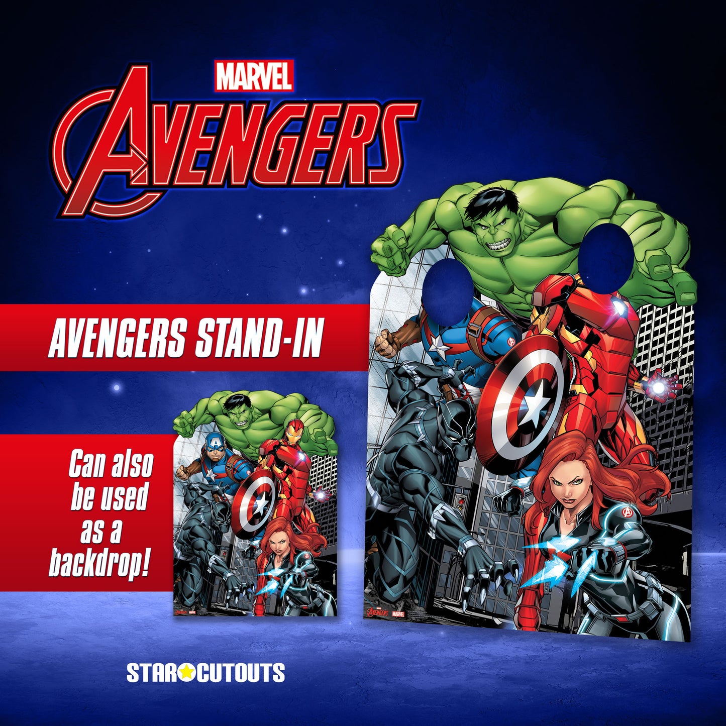 SC814 Avengers Assemble Child Stand In Cardboard Cut Out Height 131cm