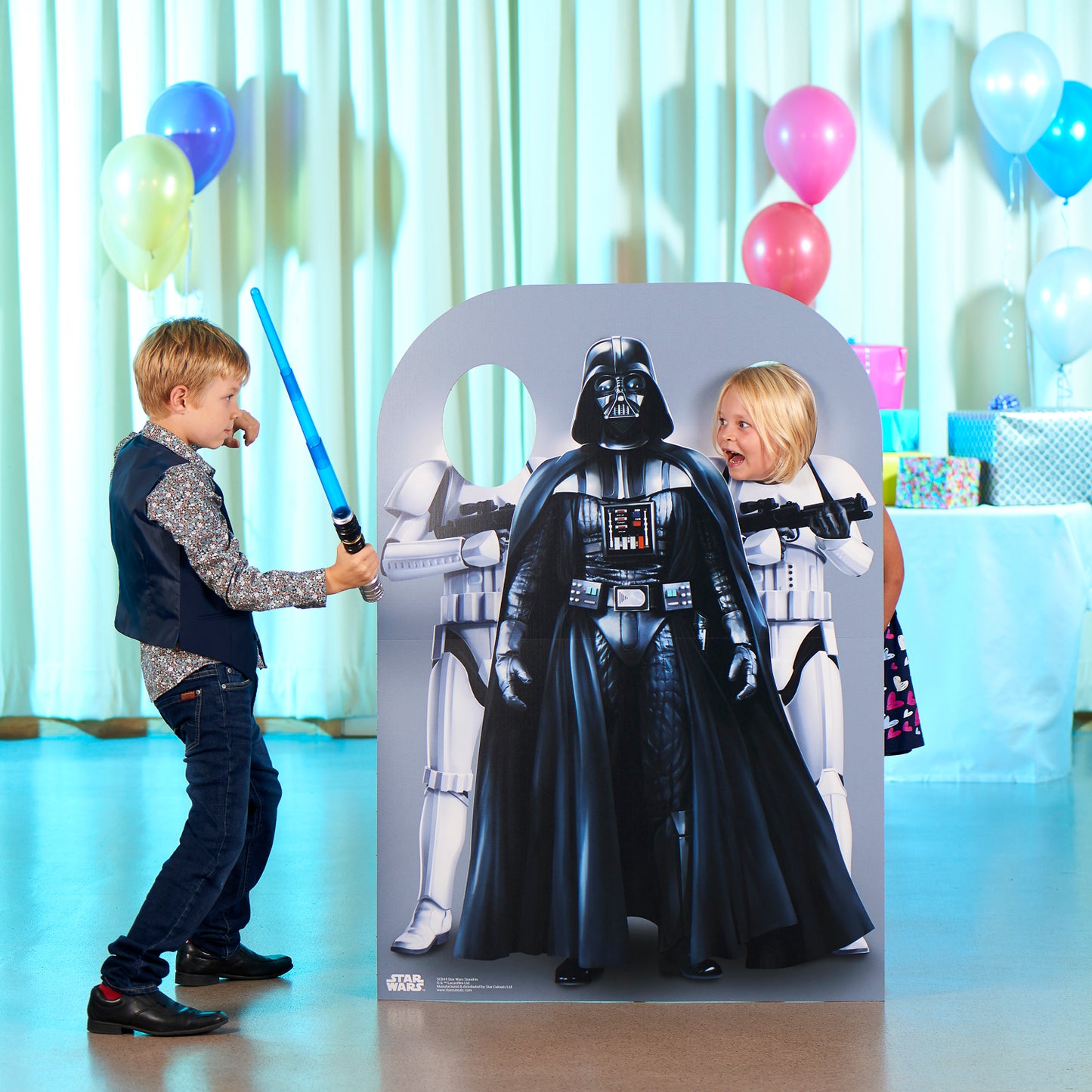 SC844 Star-Wars Stand-IN Stormtrooper and Darth Vader (Child-Sized) Cardboard Cut Out Height 133cm