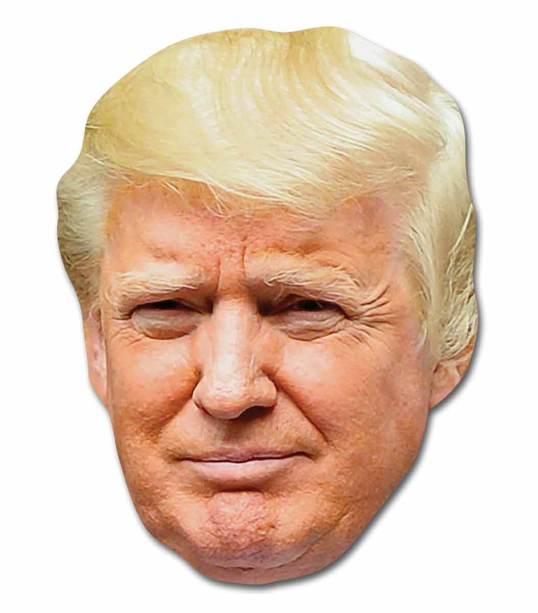 SMP366 Donald Trump Politicians Six Pack Cardboard Face Masks With Tabs and Elastic