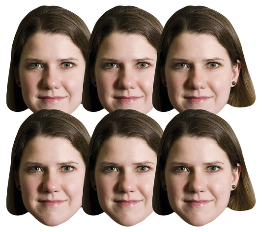 SMP410 Jo Swinson Politician  Includes Tabs and Elastic Politicians Six Pack Cardboard Face Masks With Tabs and Elastic