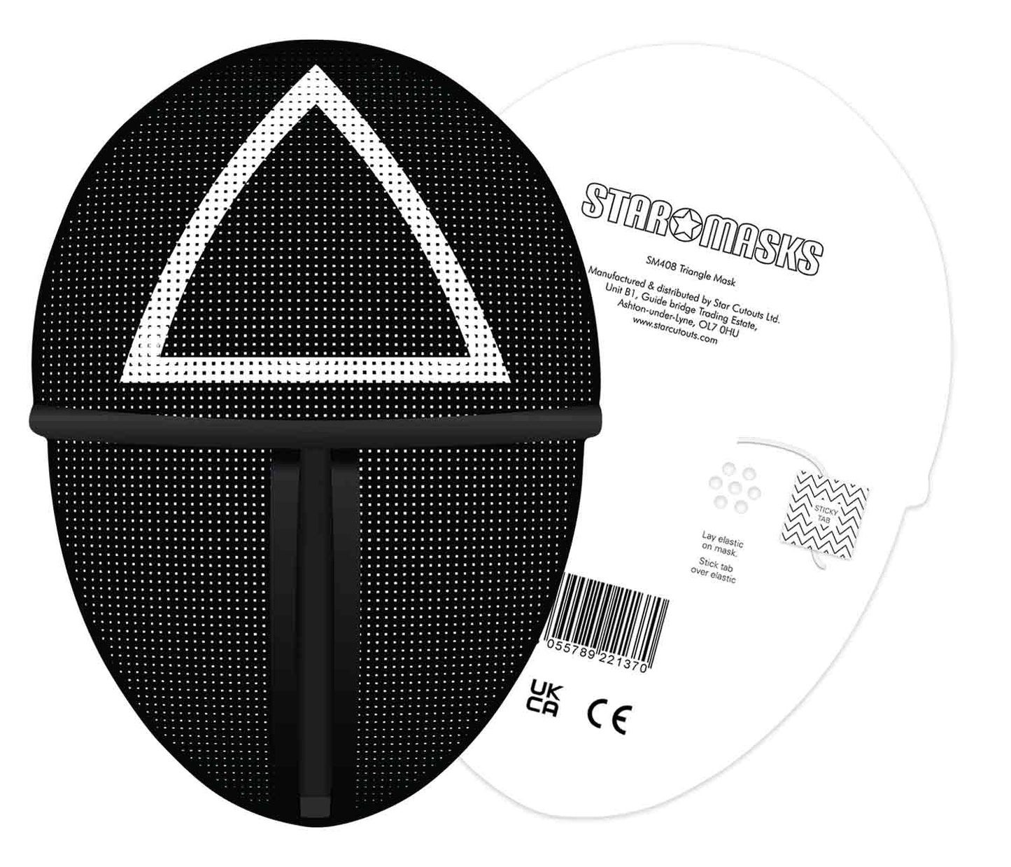 SM408 Fencing   Triangle  Inspired  1D Flat    Star Party Single Face Mask