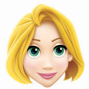 SMP50 Disney Princesses, Party   - (Snow White, Cinderella, Belle, Tiana, Rapunzel & Aurora) Disney Princess Six Pack Cardboard Face Masks With Tabs and Elastic