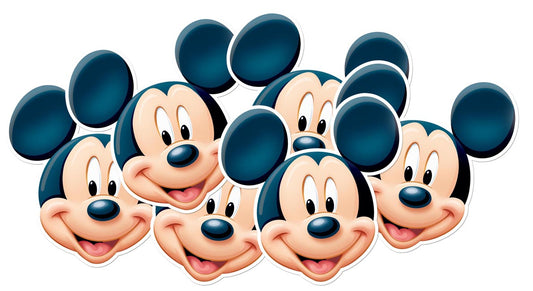 SMP34 Mickey Mouse  (Contents 6 Mickey ) Mickey Mouse & Friends Six Pack Cardboard Face Masks With Tabs and Elastic