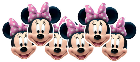 SMP36 Minnie Mouse  (Contents 6 Minnie  Mickey Mouse & Friends Six Pack Cardboard Face Masks With Tabs and Elastic