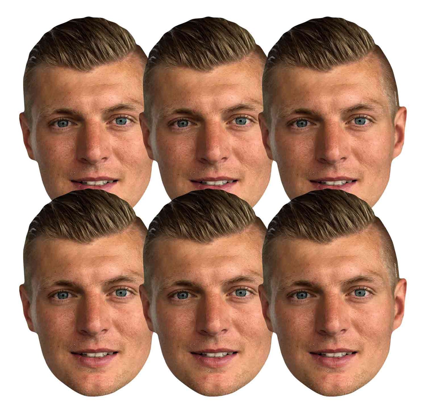 SMP374 Toni Kroos Football  Football Six Pack Cardboard Face Masks With Tabs and Elastic