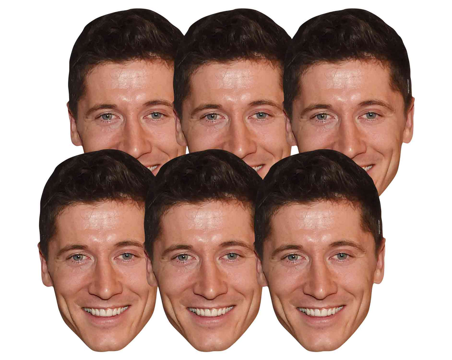 SMP375 Robert Lewandowski  Football Six Pack Cardboard Face Masks With Tabs and Elastic