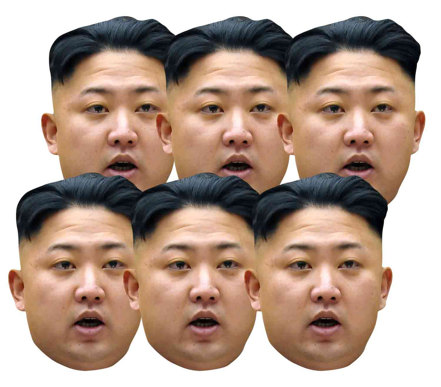 SMP376 Kim Jun Un Politics  Politicians Six Pack Cardboard Face Masks With Tabs and Elastic