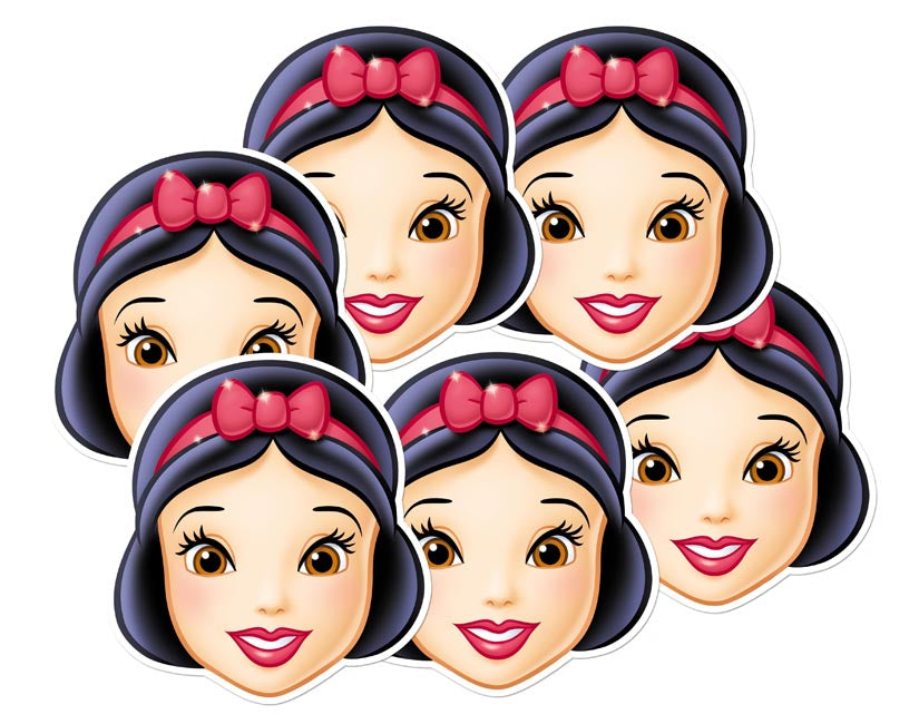 SMP43 Snow White  Disney Princess Six Pack Cardboard Face Masks With Tabs and Elastic