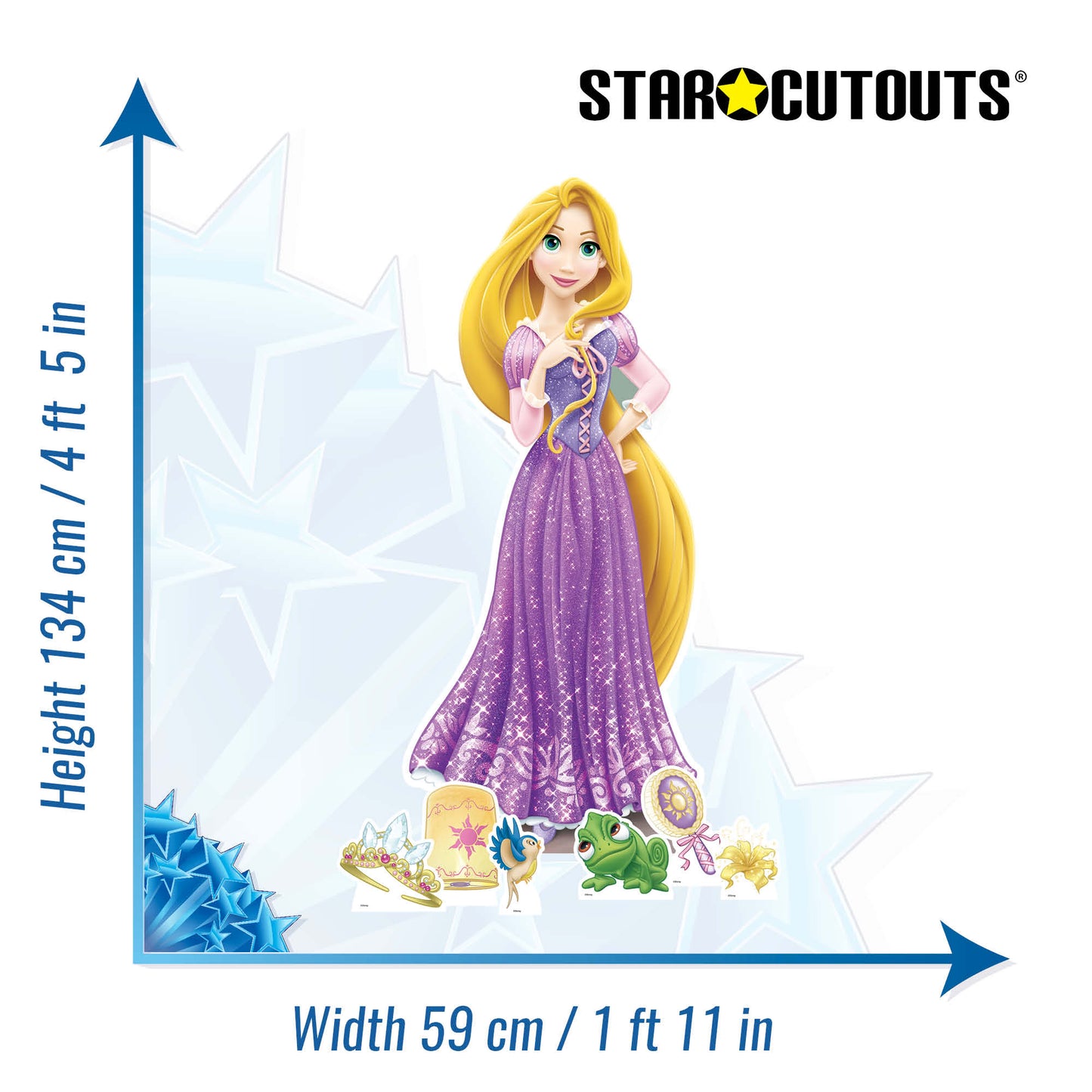 SP007 Rapunzel Cardboard Cutout Party Decorations With Six Mini Party Supplies Height 134cm