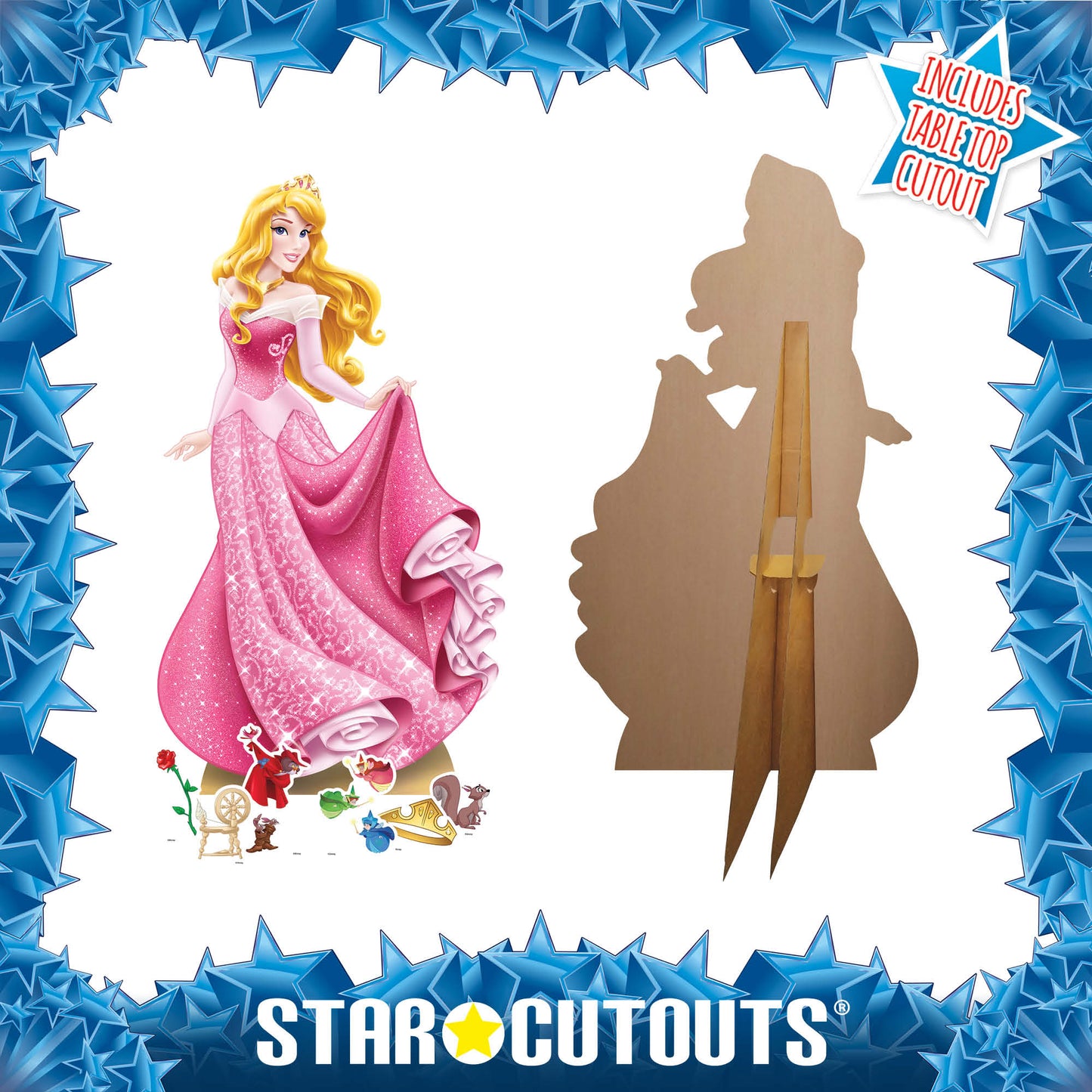 SP009 Aurora Sleeping Beauty Cardboard Cutout Party Decorations With Six Mini Party Supplies Height 134cm