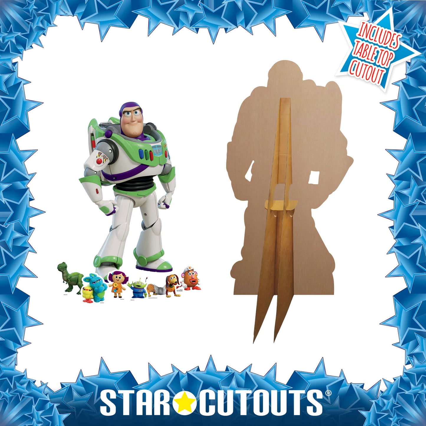 SP012 Buzz Lightyear Toy Story Cardboard Cutout Party Decorations With Six Mini Party Supplies Height 134cm