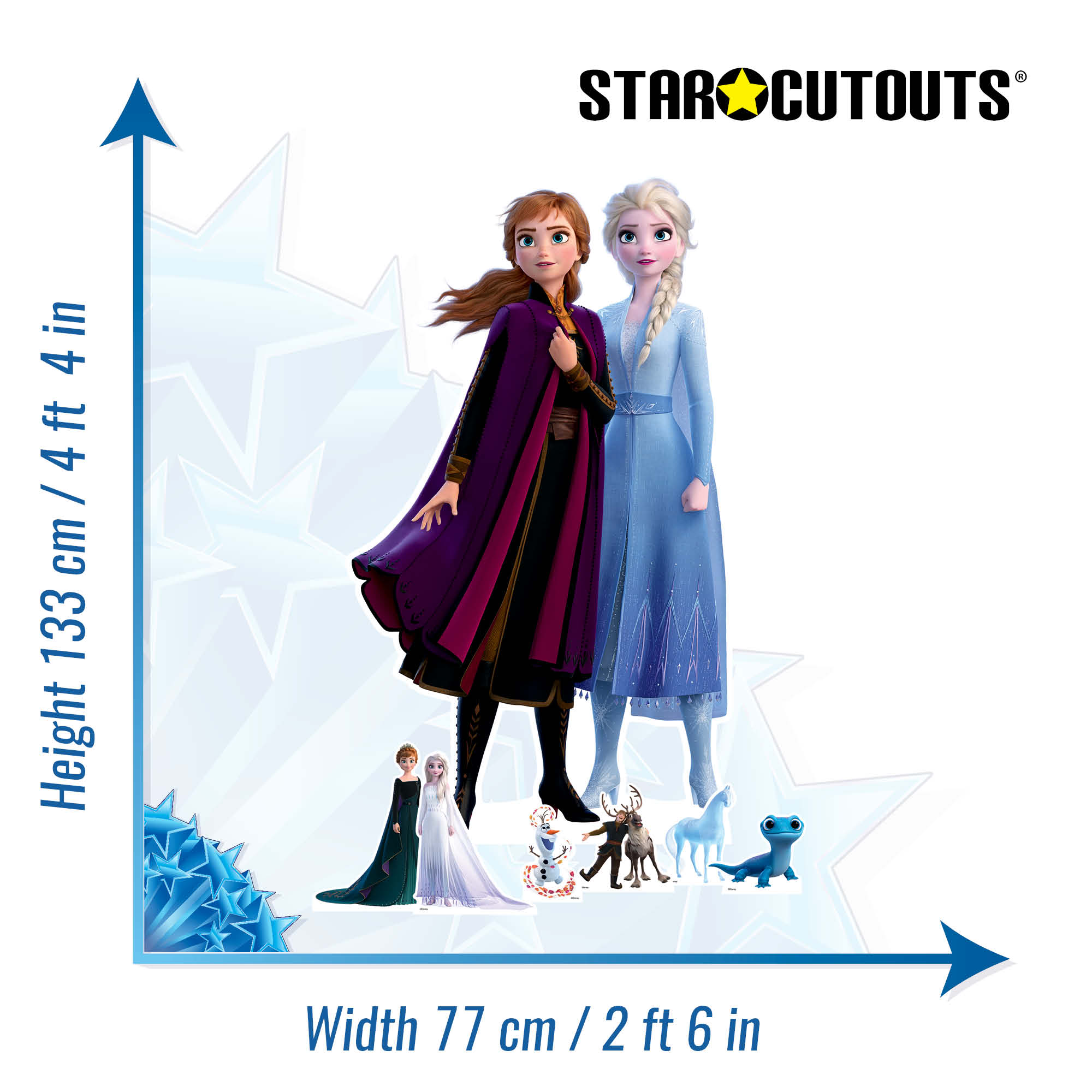 Frozen Anna, Elsa & Olaf Lifesize ADULT CARDBOARD STAND-IN cutout standee  party 